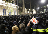 Georgian opposition supporters protest against government's EU application delay