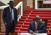 South Africa's President Cyril Ramaphosa visits South Sudan