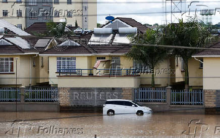 Athi River burst its banks following heavy rainfall in Machakos county near Nairobi