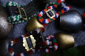 Cows get traditional bells before the annual Viehscheid festival in Bad Hindelang