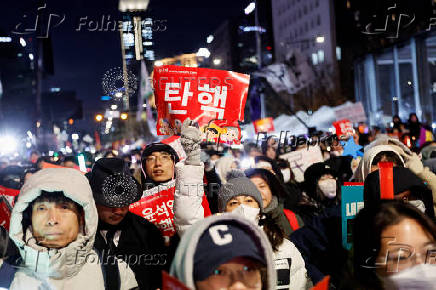 Protesters attend a rally supporting South Korean President Yoon Suk Yeol, in Seoul