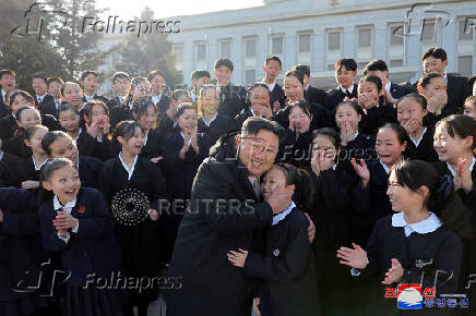 North Korean leader Kim Jong Un holds a New Year 2025 photo session in Pyongyang