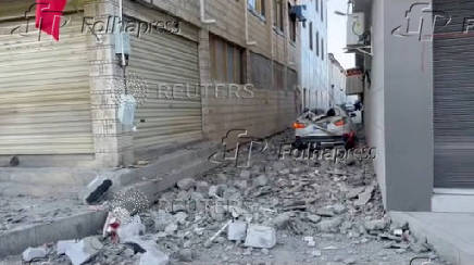 Aftermath of earthquake in Tibet