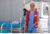 Hospital afiliado  Cruz Vermelha que oferece sade aos palestinos.