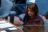 FILE PHOTO: Under-Secretary-General for Political Affairs Rosemary A. DiCarlo attends the UN Security Council's emergency meeting at the United Nations Headquarters, amid Russia's invasion of Ukraine, at the United Nations Headquarters