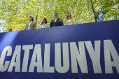 Puigdemont asiste a un acto poltico de JxCat en Els Banys i Palald