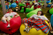 South Korea, the lowest sleep hours among OECD countries, hosts a sleep competition in Seoul