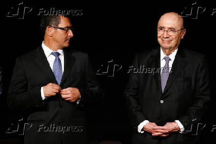 O ministro da Fazenda, Eduardo Guardia e seu antecessor Henrique Meirelles