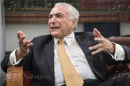 O ex-presidente Michel Temer em seu escritrio em So Paulo