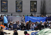 Student protest encampment in support of Palestinians at Columbia University, in New York City