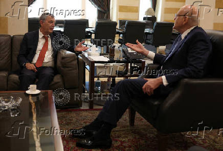 UNRWA Commissioner-General Philippe Lazzarini meets with Lebanon's caretaker Prime Minister Najib Mikati in Beirut