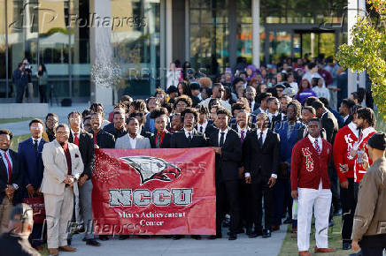 HBCU (Historically Black College and University) students march to the polls during early voting in North Carolina