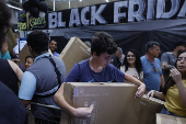 Black Friday anticipado en la ciudad de Sao Paulo, Brasil