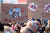 Turks protest against the detention of Istanbul Mayor Ekrem Imamoglu, in Cologne
