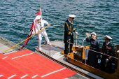 Denmark's King Frederik X and Queen Mary officially board the Royal Yacht Dannebrog, in Copenhagen