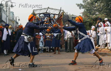 Sikh Religious procession to mark major Sikh festival Gurupurab