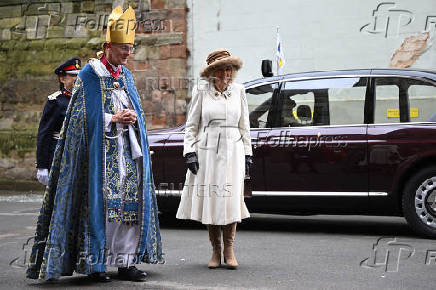 Queen Camilla deputises for King Charles III at annual presentation of 'Maundy money' to community workers