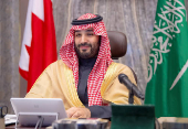 Saudi Crown Prince Mohammed bin Salman chairs first season of the Saudi-Bahraini Coordination Council, virtually with Bahrain's Prime Minister and Crown Prince Salman bin Hamad al-Khalifa, in Riyadh, Saudi Arabia