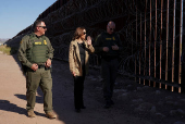 Democratic presidential nominee and U.S. VP Kamala Harris visits US-Mexico border