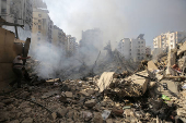 Aftermath of Israeli air strikes on Beirut's southern suburbs