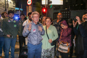 Manifestantes fazem protesto contra a obra do tnel da Sena Madureira em SP