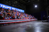 Republican presidential nominee and former U.S. President Trump holds a rally at Atrium Health Amphitheater in Macon, Georgia