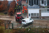 Aftermath of an explosion in a residential area, in The Hague