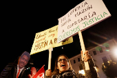 Protesters in Valencia call for regional leader Mazon to resign, in Valencia