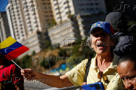 Opposition supporters gather ahead of President Maduro inauguration, in Caracas