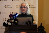 The mother of US journalist Austin Tice gives press conference in Damascus