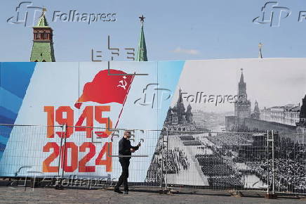 Preparation for Victory Day celebrations on the Red Square in Moscow