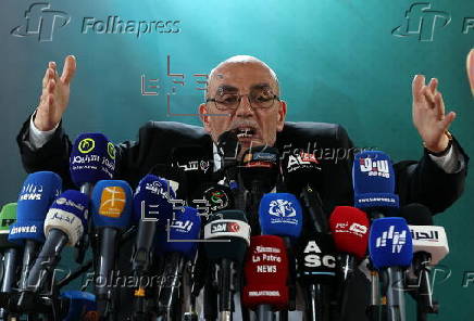 Presidential candidate Abdelali Hassani Cherif press conference in Algiers