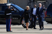 U.S. President Joe Biden boards Marine One as he departs for Washington from the Delaware Air National Guard Base in New Castle