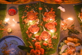 Hindu devotees take part in Rakher Upobash ritual, in Dhaka