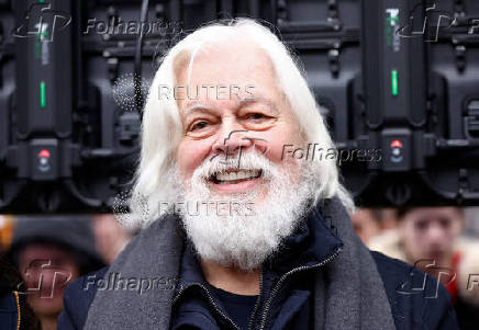 Anti-whaling environmental activist Paul Watson attends a press conference in Paris