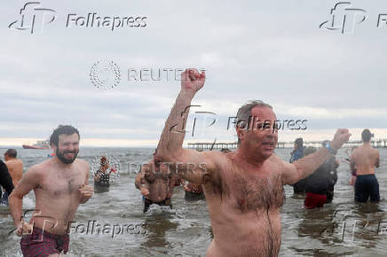 Annual Polar Bear swim at Coney Island in New York