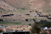 A general view of structures of Israeli settlers outpost, a few days after Bedouins said that Israeli settlers took livestock from the village of Ein al-Auja