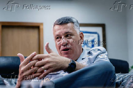 Marcelo Vieira Salles, comandante da PM de SP, durante entrevista  Folha