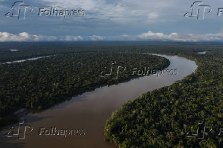 Vista area do rio Javari, em Atalaia do Norte