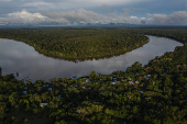 Vista area do rio Javari, em Atalaia do Norte