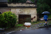 Destruio causada pela inundao das chuvas em Sinimbu, no RS