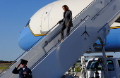 Democratic presidential nominee and U.S. Vice President Kamala Harris attends a campaign event in Madison