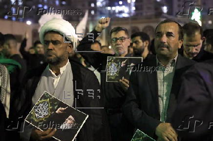 Protest against the killing of Hezbollah leader Hassan Nasrallah in Karbala