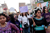 Protest to mark the International Day for the Elimination of Violence Against Women, in Quito