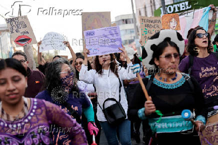 Protest to mark the International Day for the Elimination of Violence Against Women, in Quito