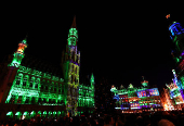 Brussels' Grand Place is illuminated during a light show as part of the Christmas 