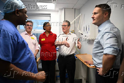 Britain's Prime Minister Keir Starmer Gives Speech On Plan To Cut NHS Waiting Times