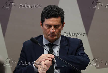 O ministro da Justia, Sergio Moro, participa de audincia pblica na CCJ do Senado