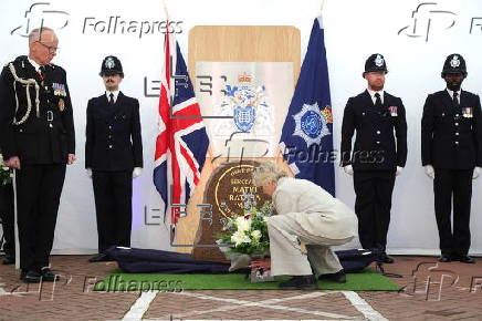 Memorial stone dedicated to police Sergeant Ratana killed in Croydon police station in 2020