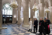 French President Macron visits the Notre-Dame Cathedral, in Paris